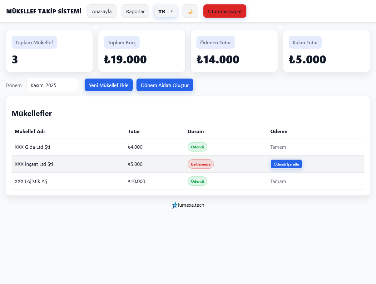 Mükellef takip sistemi